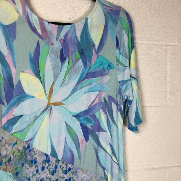 Soft Surroundings Womens Stella Watercolor Maxi Dress Size Lp Vacation Resort - Picture 8 of 11